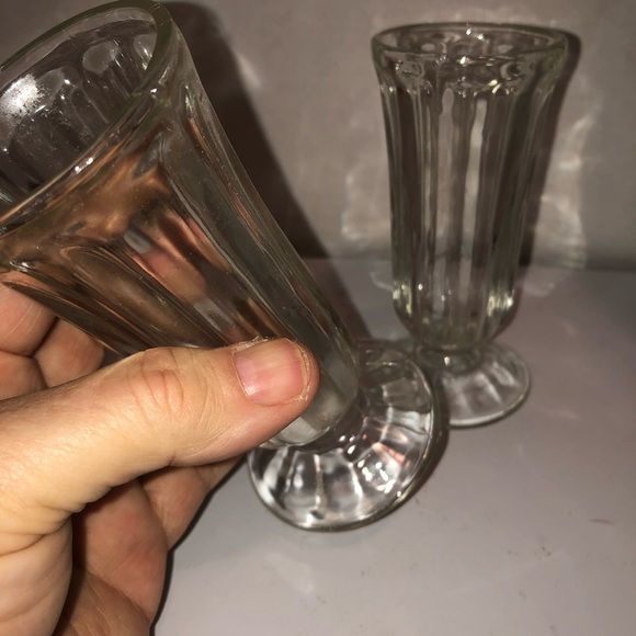Vintage Clear Glass Soda Fountain Glasses - Picture 4 of 6